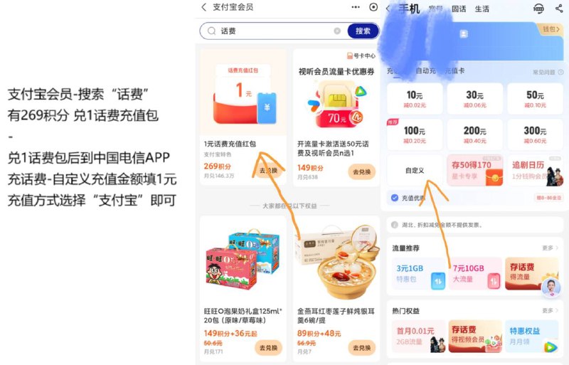 zfb如图0充1话费丨